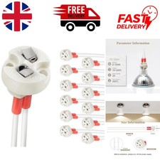 12-Pack Bi-Pin Ceramic Lamp Holder for MR16 GU5.3, 100W Heat-Resistant Design