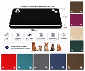 Waterproof Pet Dog Mattress Cat Bed Mat Cage Crate Zipped Removable Wash Cover