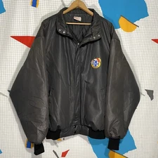 Vintage 80s Santa Fe Railroad Bomber Jacket XL Native Chief Trains Topeka Patch