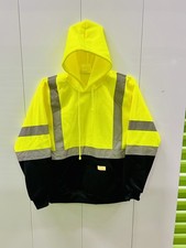 High Visibility Class 3 Hi-Vis Sweatshirt Full Zip Hooded Black Bottom-H9011/12