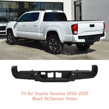 Rear Bumper Assembly w/Sensor Holes Black Step For 2016-2020 Toyota Tacoma