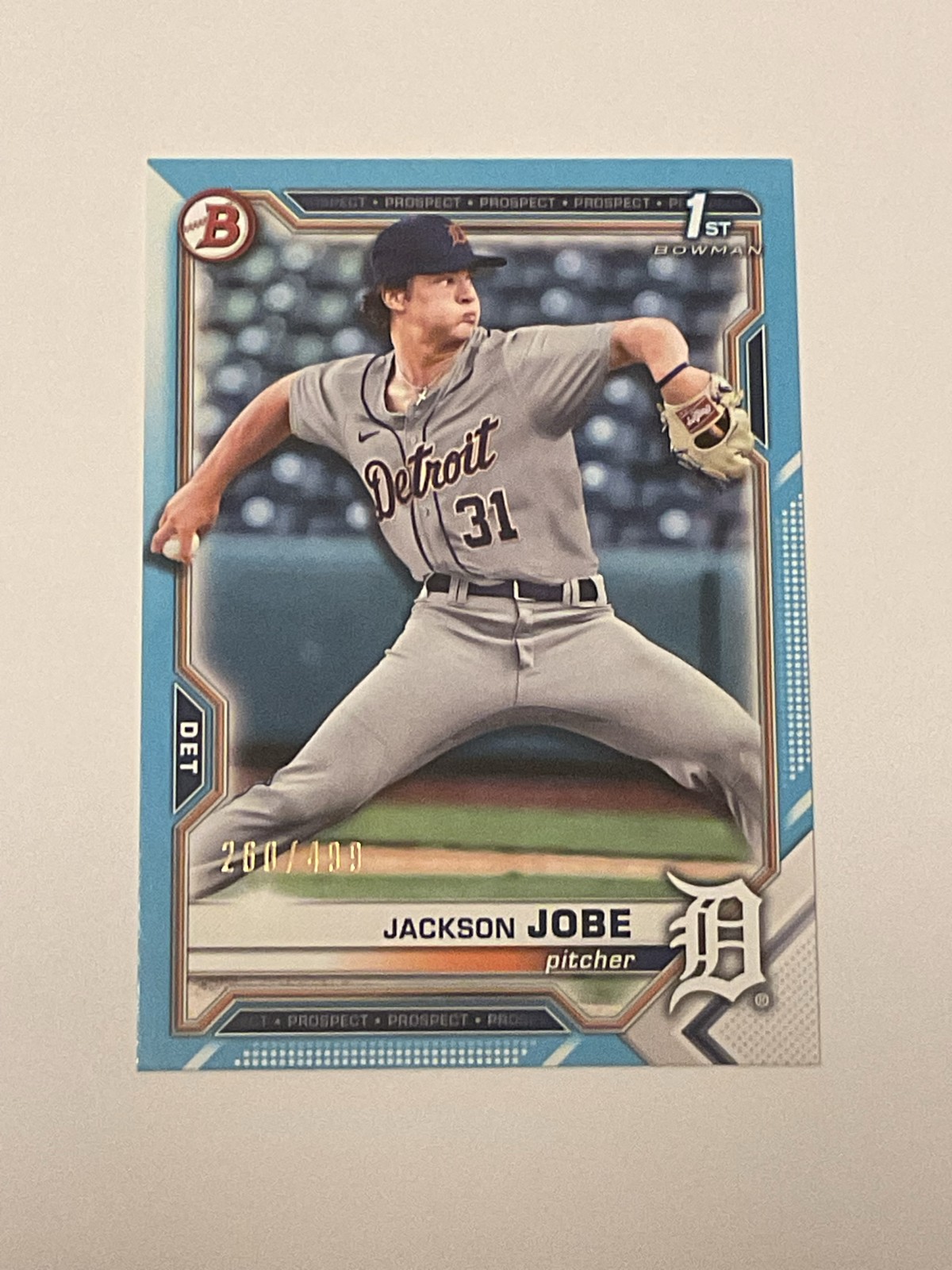 2021 Bowman Draft - Jackson Jobe Rookie Sky Blue #260/499