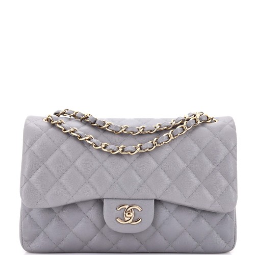 Chanel Classic Double Flap Bag Quilted Caviar Jumbo