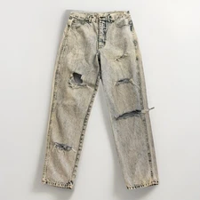 PS Gitano Vtg Acid Wash Jeans Tapered Leg Distressed 80s Denim Women 14 Long