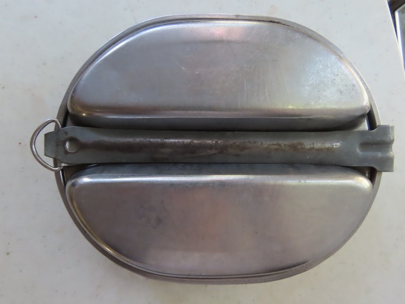 WW2 era mess kit with handle replaced by JQMD in 1948.