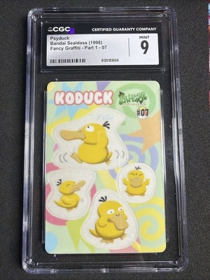 PSA9 1998 コダック シールダス 054 ポケモン SEALDASS Koduck (Psyduck) Bandai Sealdass 1998 Fancy Graffiti Part 1 #07