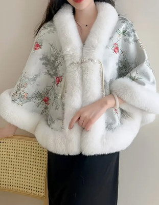 Eleganter Cardigan im chinesischem Stil Wintermode kuschlige Winterjacke Damen