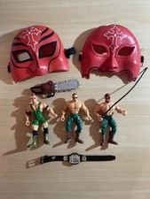 Lotto Wrestling WWE anni 2000 Action Figure Maschere Cintura Orologio Vintage