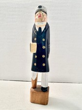 Vintage Unmarked Hand Carved Wooden Sea Captain Peg Leg Sailor Nautical 13  