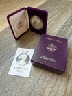 1986 S American Eagle One Ounce Silver Dollar Proof Coin with Box -Slight toning