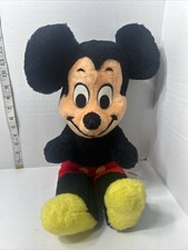 Vintage Mickey Mouse Plush Walt Disney Character Stuffed Animal made in USA 20"