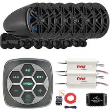 Metra 3-Zone Boat Controller, 8x 5.25    Off-Road Speakers, 2x Amp, Splitter, Kit