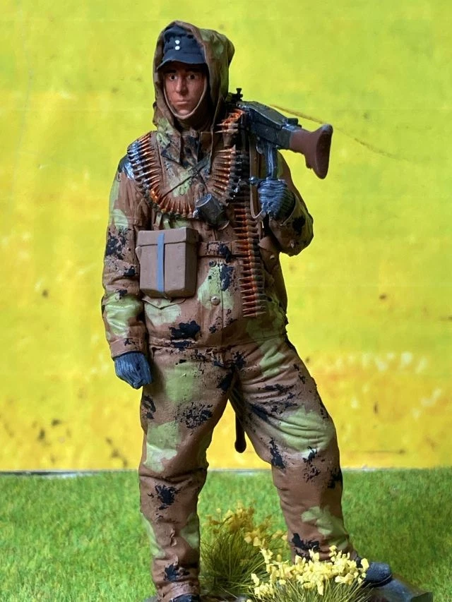 Figurine Soldat Char RC 1:16 – Peinte à La Main, Accessoire Militaire Avec Chapeau Large, Pour Modèles Télécommandés