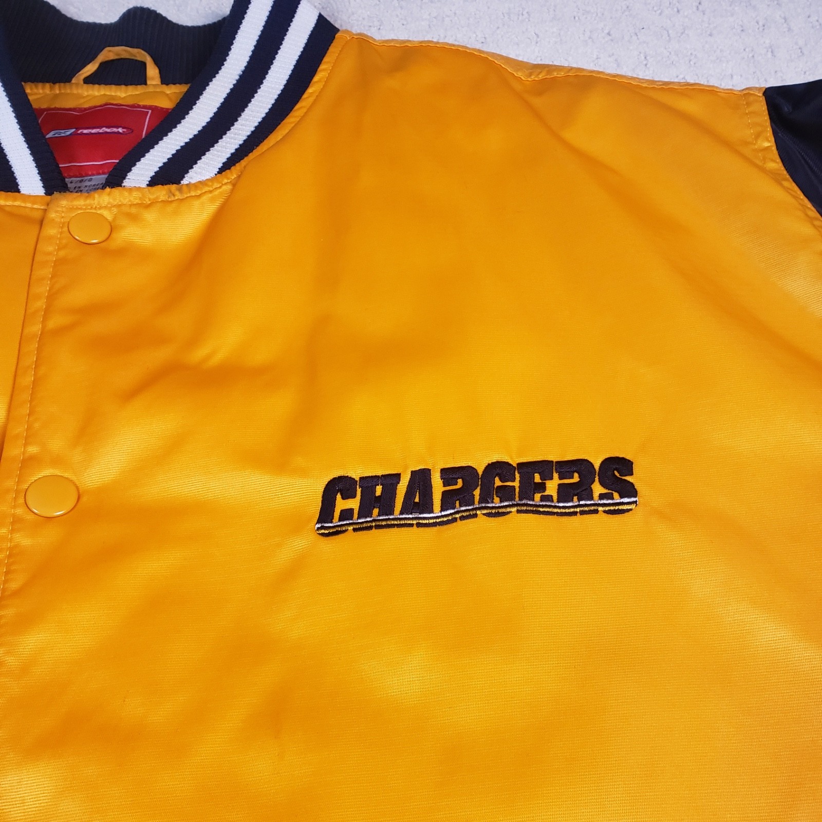 Vintage San Diego Chargers Jacket Mens Large Reebok Satin Letterman NFL Football thumbnail 11