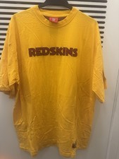 Vintage Washington Redskins NFL T Shirt 2XL Yellow Embroidered Logo Sleeve Patch