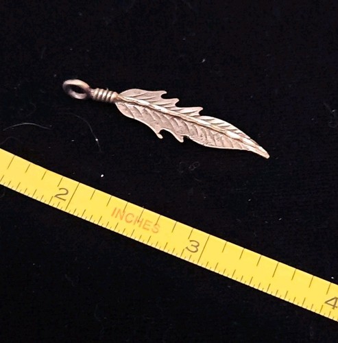 Sterling Southwestern Style Engraved Feather Pendant Shubes Manufacturing #57 - Picture 6 of 7