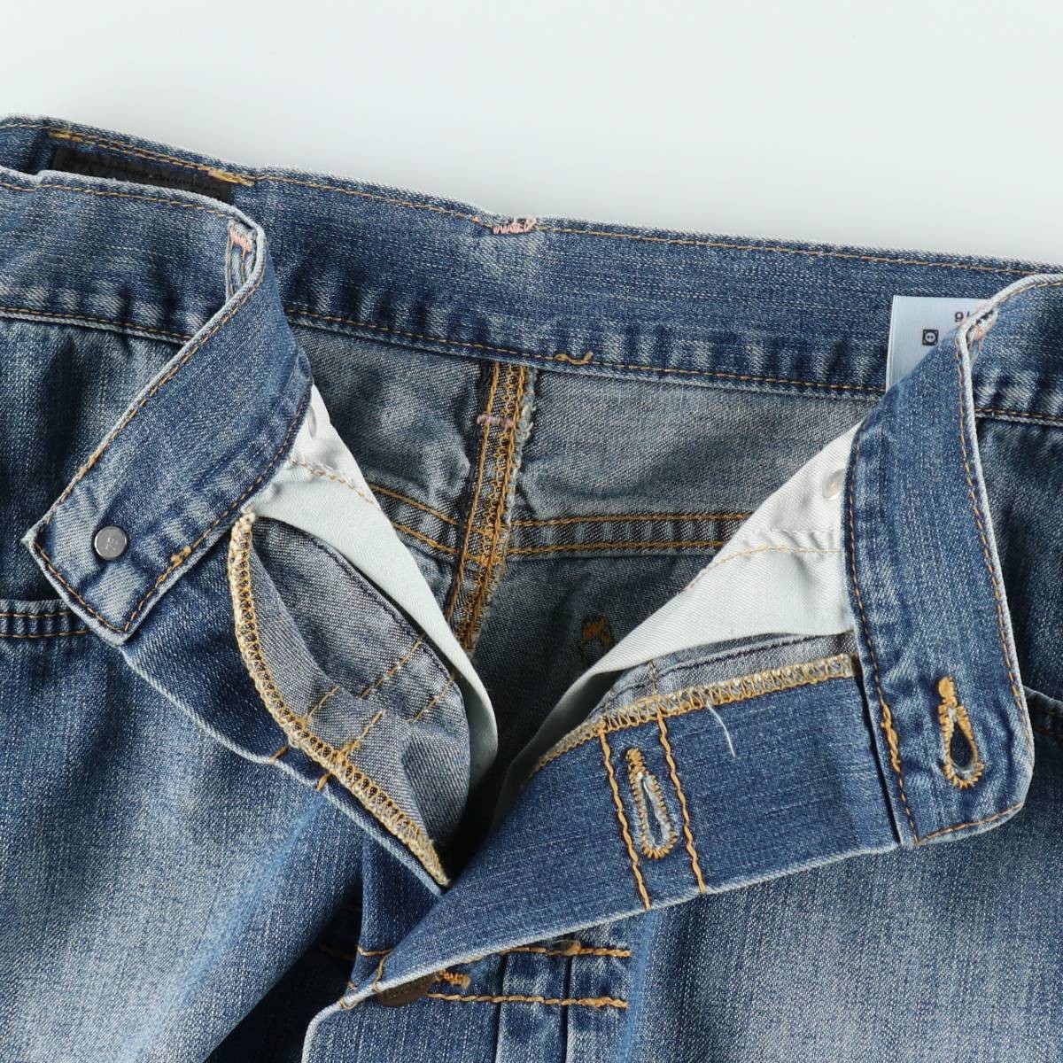 Used Lee Regular Fit Skort Mid Rise Front Open Denim Half-Length Tight Skirt... image 6