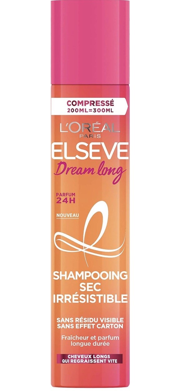 Shampooing sec L'Oréal Dream Long pour espacer les lavages des cheveux longs 2x200ml