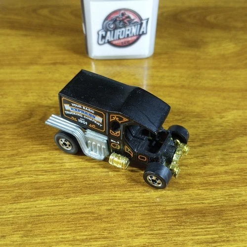 Hot Wheels Blue Card T-Totaller Black BW Blackwall 1977 Hong Kong