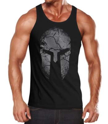 Herren Tank-Top Aufdruck Sparta Helm Spartan Warrior Fashion Streetstyle