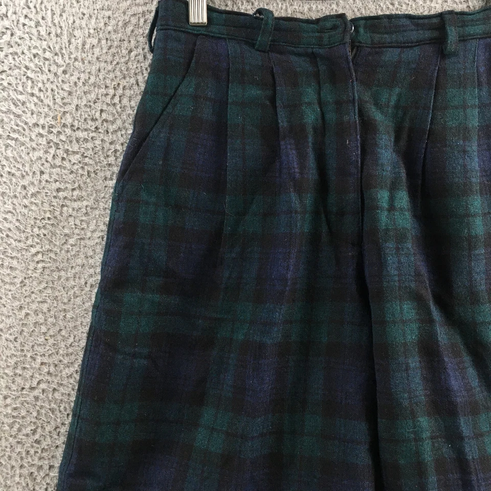 Pantalones cortos chinos Woolrich tartán a cuadros para mujer 10 (en realidad 29x9,5) verde tiro alto cremallera Foto 2 de 4