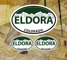 ELDORA Colorado Green Mountain Oval Sticker State Ski Snowboard Hike - 5"
