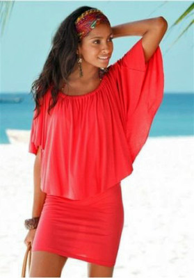 Carmen Kleid Strandkleid Beach time Gr. 44/46 koralle 107010 Neu