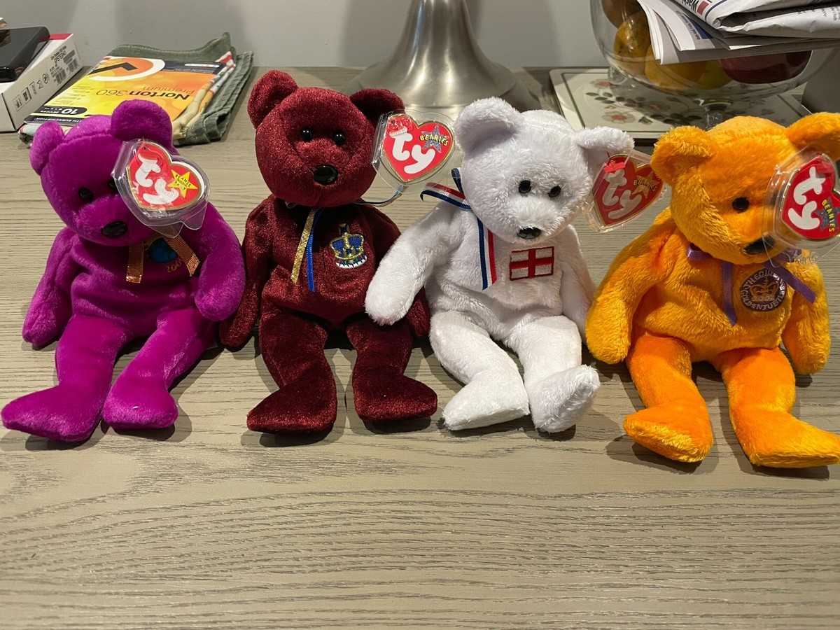 TY BEANIE BABIES BEARS MILLENIUM, QUEENS GOLDEN JUBILEE