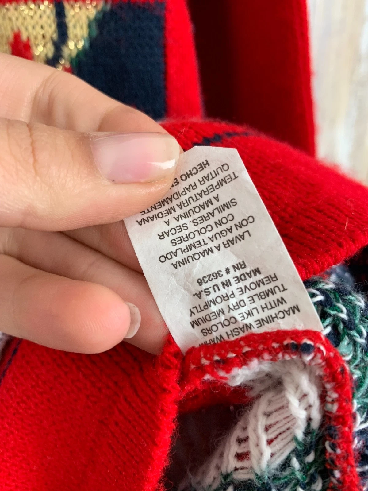 NUTCRACKER Ugly Christmas Sweater Bear Couple Window Scene Jumper L VINTAGE