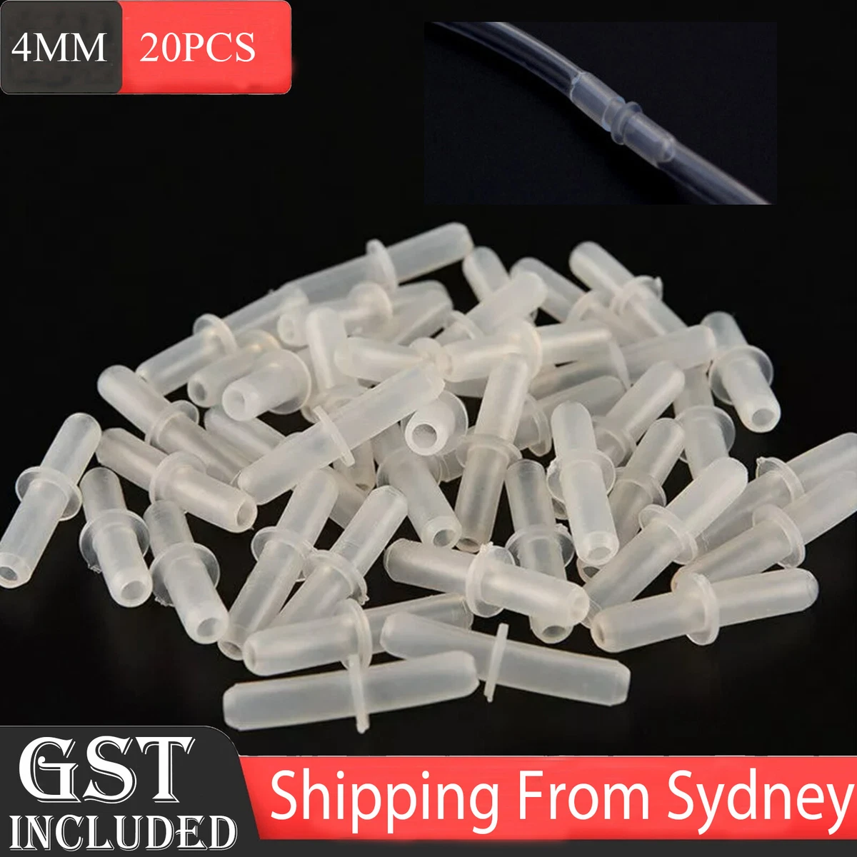20PCS Air Pump Single Connector Piece Aquarium Fish Tank Airline Hose Air Tubing