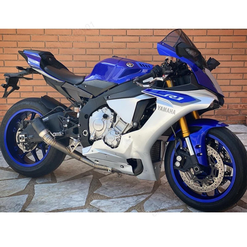 Silenciadores silenciadores fibra carbono tubo escape 61 mm para Yamaha YZF R1 R1M 2015-2025 Foto 2 de 4