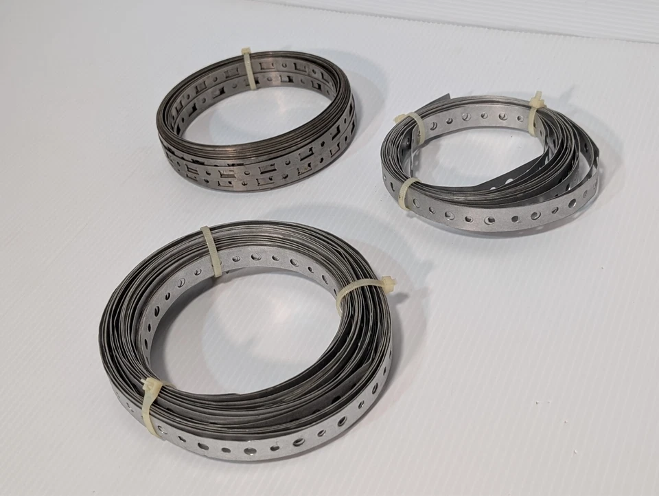 Lot of 3 Unbranded Galvanized Perforated Metal Hanger Strap Plumbers Tape - Image 2 of 4