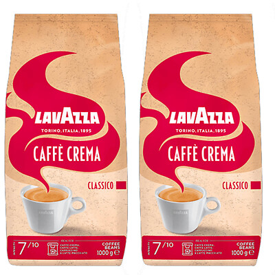 Lavazza Crema Classico 2x 1KG Kaffeebohnen Stärke 7/10 rundes & intensives Aroma