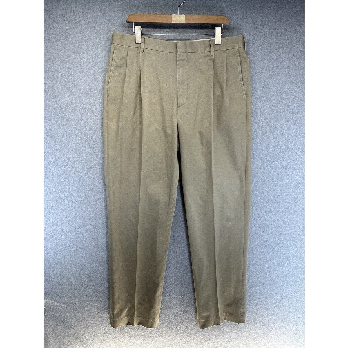 Lands' End Mens Pants Size 36 Khaki Brown Straight Leg 34