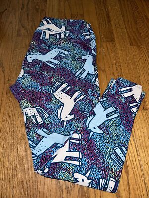 Lularoe Geometric Unicorn Horse Pegasus TC Tall Curvy Leggings Pants  231