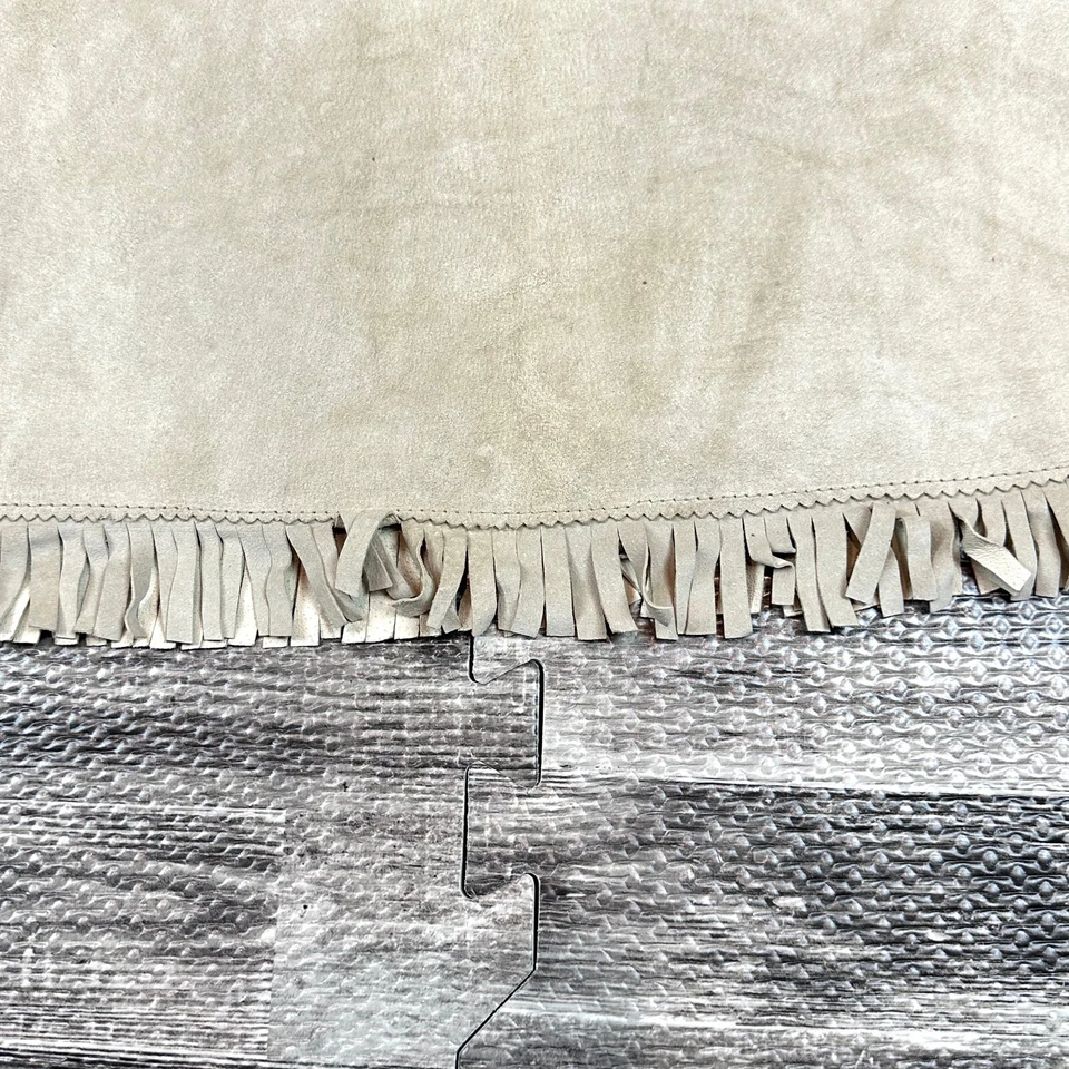 Limited Too Vintage Juniors sz 3 Suede Leather Western Fringe Hem Mini Skirt Y2K - Image 2 of 4