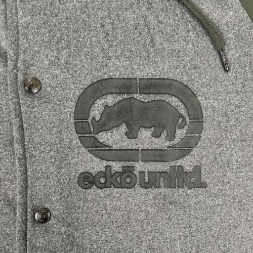 Ecko Unltd Men's Button Snap Fleece Lined Camo Sleeve Gray Jacket Size 3XL - Picture 3 of 15