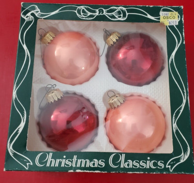 Christmas Classic - Four Glass Ornaments ~ Christmas By Krebs, Corporation
