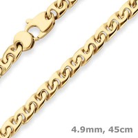 4,9Mm Fantasiekette Goldkette Collier Halskette Aus 585 Gold Gelbgold 45Cm