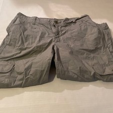 Tommy Hilfiger Capri Cargo Pants Women  s Size 14 Gray pockets Drawstring Bottom
