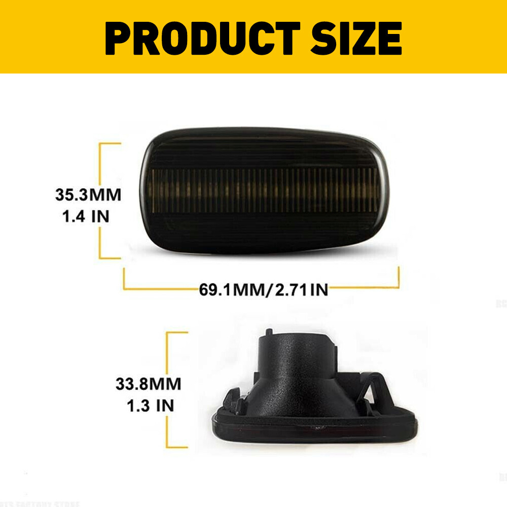 FIT 0105 LEXUS IS300 / 0406 SCION xB BLACK LENS LEDs SIGNAL SIDE