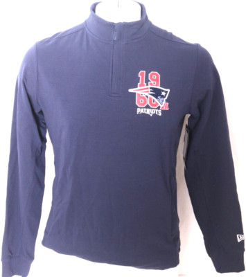 NEW New England Patriots 1960 NFL New Era Blue 1/4 Zip Pullover LS Shirt Men's L