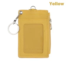 Portable PU Leather Coin Purse Wallet Keychain Office Work Business ID Card Cred