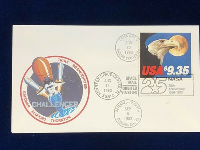 1909 STS-8 1983  COVER & FOLDER, FLOWN ON THE CHALLENGER SPACE SHUTTLE-UNOPENED