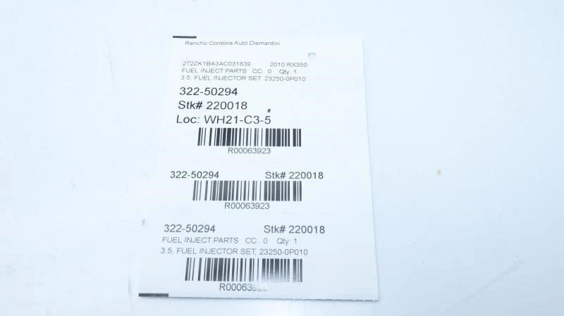 Peças de injeção de combustível 6 injetores de combustível compatíveis com 13-18 LEXUS ES350 63923 - Imagem 2 de 4