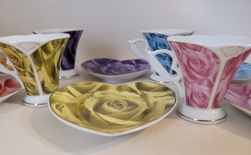 Classic Coffee & Tea ~ 6 Rose Cup & Saucer Sets ~ Beautiful ~ See Description - Picture 8 of 12