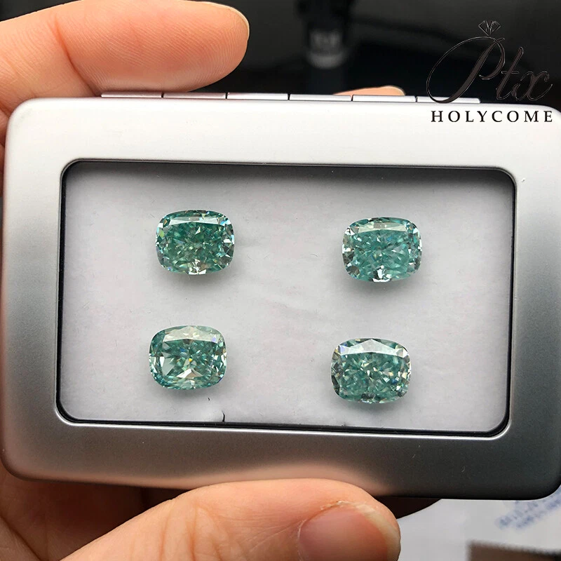 Cushion Crushed Ice Cut Loose Moissanite Natural Color VVS1 GRA Certificate Gems - Image 4 of 4