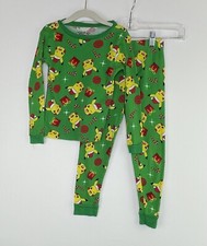 Pok mon Kids' Size 6 Green Pikachu Christmas 2-piece Pajamas Tight Fitting GUC