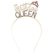 Birthday Crown Gold Birthday Queen Headband for Girl Birthday Tiara for Women...