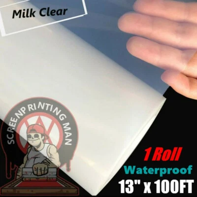 CALCA Waterproof Inkjet Milky Transparency Film for Silk Screen 13" x 100FT - 1 Roll